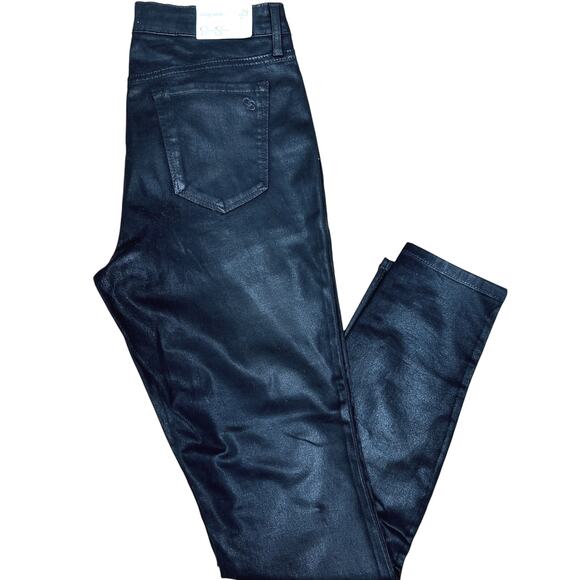 Jessica Simpson Mid Rise Skinny Jeans Shiny Black 8 (29) - Picture 6 of 14